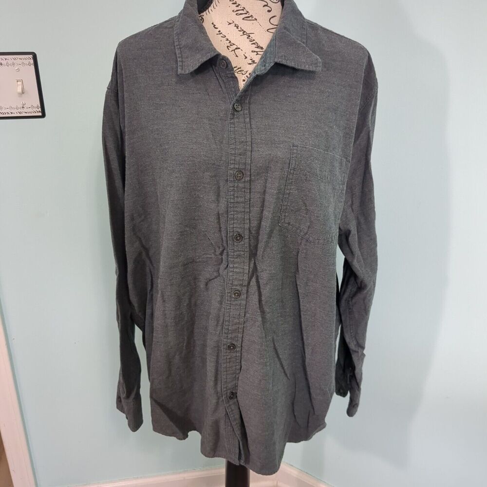 Carbon 2 Cobalt Shirt Mens extra Large Gray Long Sleeve Button Up Casual Cotton